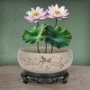 Lotus Bowl Planter - Ceramic Pots for Plants with Stand