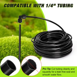 Bonviee 1/4 Inch Push-to-Connect Elbow Connectors, 24 Pack – 90° Drip Irrigation Elbows for Lawn, Garden, Greenhouse