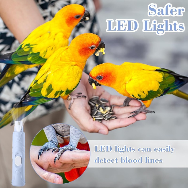 Yukaione Electric Nail Grinder with LED Light for Birds &