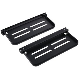 Urjumpea 2 Pack Foldable Floating Shelf Wall Mounted Folding Rack Heavy Duty Space Aluminum Towel Holder Black 90° Fold Up Phone Holder Shelf for Bathroom Laundry Room