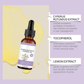 2pcs Cyprus Oil for Hair Removal,Organic Cyperus Rotundus Oil,Pure Cyperus Rotundus Skin Serum for Sensitive Skin,Natural Body Hair Removal Serum for Hair Growth Inhibitor,Moisturizing & Soothing