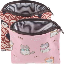 Bolsa de Almacenamiento de Toallas Sanitarias Poliéster 2 Piezas Portátil y Multipropósito, Ideal para Usar en Bolso o Regalar, Apariencia Adorable y Ordenada