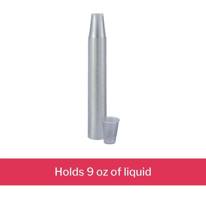 McKesson Drinking Cups, Polypropylene, Disposable, Clear, 9 oz, 100 Count