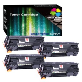 Green Toner Supply (Pack of 4) Compatible Replacement for HP85A Toner Cartridge CE285A (Black 4PK) for HP Laser-Jet P1100 P1102 P1102W M1132 M1210 M1212nf Toner Printer