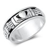 Sterling Silver Women's Men's Claddagh Spinner Ring Celtic Band 9mm