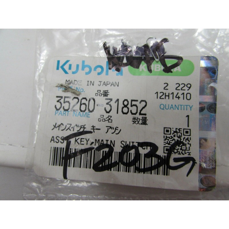 Kubota Ignition Keys Part # 35260-31852 for Tractors MX4700 MX4800