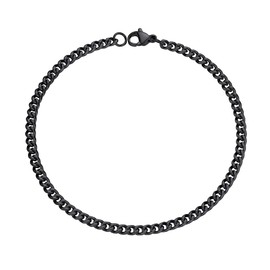 PROSTEEL Men's Bracelet Classic Curb Chain 3.5/6/9/12 mm 21 cm Cuban Link Chain Bracelet Men's Hip Hop Bracelet Fashion Jewellery Gift for Men Women Stainless Steel / 18 K Gold-Plated, Stainless Steel