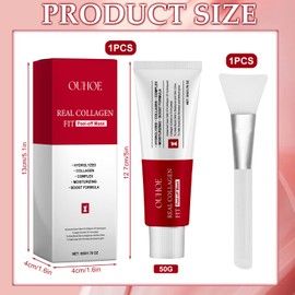 Real Collagen Fit Mask, Collagen Mask, Peel Off Mask, with Vitamin E & Aloe Vera Extract, Collagen Night Wrapping Mask, Baby Collagen Glow Mask, for Hydration, Anti-Wrinkle Effect, Anti Ageing