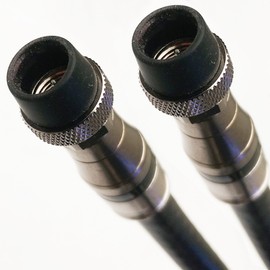 100ft Black 3X Shields 14AWG 75 Ohm Gel Coated Braid Direct Burial RG11 Underground COAXIAL Cable Belden PPC Anti-Corrosive Weather Boot CONNECTORS Cut to Order Assembled in USA