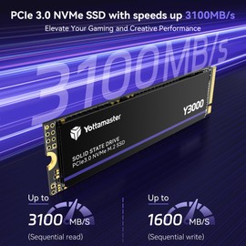Yottamaster Y3000 2TB SSD M.2 PCIe 3.0, Up to 3100MB/s, M.2 2280 NVMe Internal Solid State Drive with SLC Cache 3D NAND, Upgrade Storage for PC Computer, Laptop, Gaming
