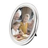 Happy Homewares Contemporary Oval Silver Plated Metal 5" x 7"