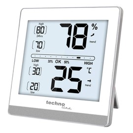Technoline WS 9470 Room Air Conditioning Station, Digital Thermometer, Hygrometer, Modern Housing, Temperature and Humidity Calibrable for Improved Accuracy