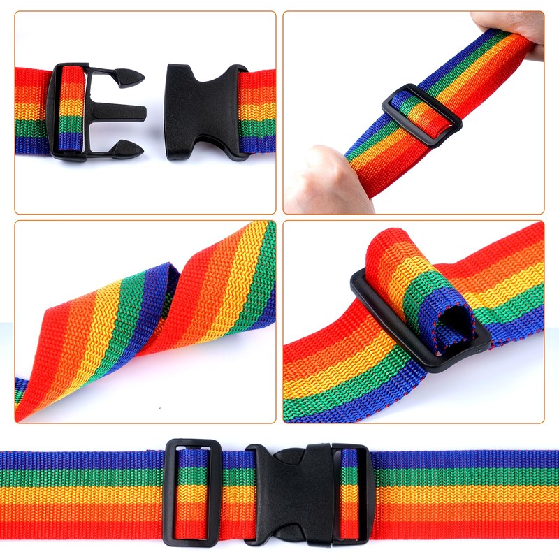 PUWOWYE Pack of 4 Suitcase Straps, Suitcase Strap Eye-catching, Luggage