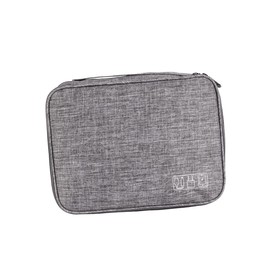 PACKOVE 3-Layer Polyester Travel Storage Bag Multifunctional Electronics Accessories Organizer Case for Cables Power Banks and Gadgets Dark Grey