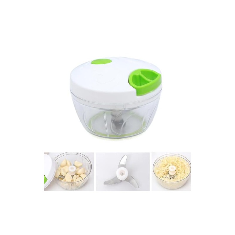 Kitchen Essential Chopper, Pull String Portable Vegetable and Fruit Cutter
