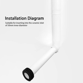 Wingenroth Connection Pipe for Stand Toilet, Flush Pipe Toilet Flush Pipe, White, Concealed Toilet Water Tank, Straight Flush Pipe, Extended Flush Pipe, Toilet Accessories