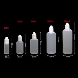 Xiaonan 10 ml 30 ml 50 ml 100 ml 120 ml Empty Plastic Dropper Bottles + Funnel (Bottles + Caps + Tips + Funnel + Empty Labels)