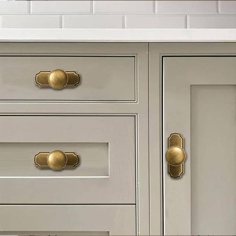 khtumeware 10 Pack Backplate for Cabinet Knobs Matte Black Cabinet