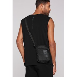Camp David Men's Lightweight Crossbody Bag with Foil Print Black None, black