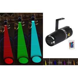 LED pinspot La luz, SENLAN LED 9W RGB 3 - en - 1 pinspot Light y haz las luces del escenario por el controlador remoto IR
