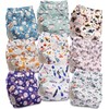 Littles and Bloomz Reusable Nappy, Standard Popper, 9 Nappies, FLP2-0901