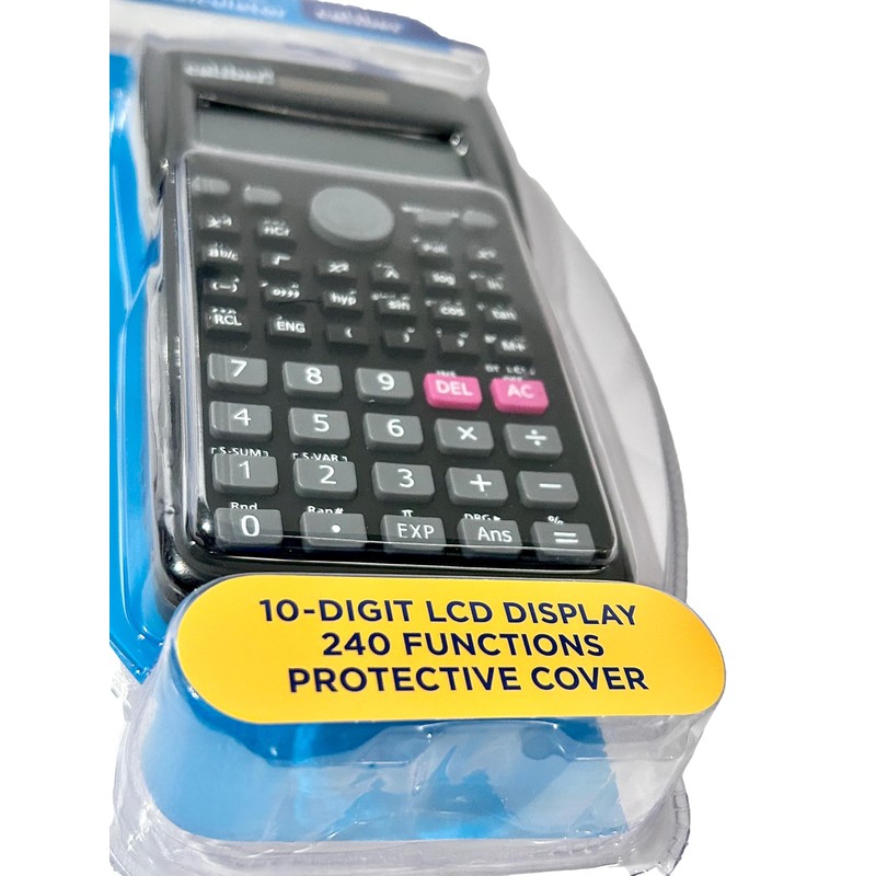 CALIBER Scientific Calculator 10 Digit LCD Display with 240 Functions