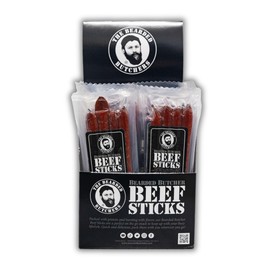 Bearded Butchers Beef Sticks, 3.5oz Pack of 12 – Gluten-Free, No MSG, 16g of Protein Per Pack – High-Protein, Ready-to-Eat Snack – Perfect for Hiking, Travel, or Work