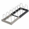 7-Grid Adjustable Pot and Pan Organizer Rack, Expandable Metal Lid