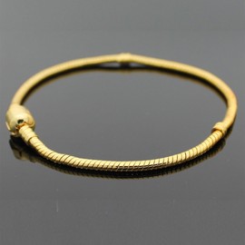 RUBYCA 5pcs 9.5" Gold Color Clasp European Snake Chain Charm Bracelet fit Charm Beads DIY