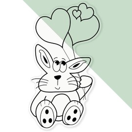 Extra Large 460mm 'Cute Bunny' Transparent/Clear Sticker Decal for Windows/Cars/Walls (DC00138907)