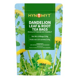 HYNTMYT Dandelion Leaf & Root Tea, Natural Roasted Dandelion Root, Mild & Earthy Taste, Caffeine Free, 120 Count