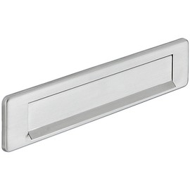 JUVA Letter Slot Stainless Steel Letter Slot for Front Doors Insert Panel for Post Box - H1471 | 340 x 73 mm | Matte Stainless Steel | Large Door Flap Rustproof | 1 Piece - Flap Cover for Outdoor Use