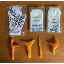 Unbranded NEW Reflexology Socks and Glove with 4 Acupressure Acupoint Massage Tools Set