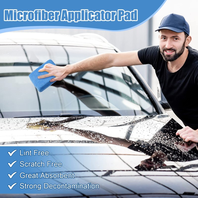Riakrum 32 Pieces Microfiber Applicator Pads Detailing Car Wax Sponge