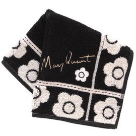 MARY QUANT 000284-0007-03 Maricwand Towel Handkerchief, Plaid Pattern 0007 (Black) Women's Women's Towel, Hand Towel, Approx. 9.8 inches (25 cm)