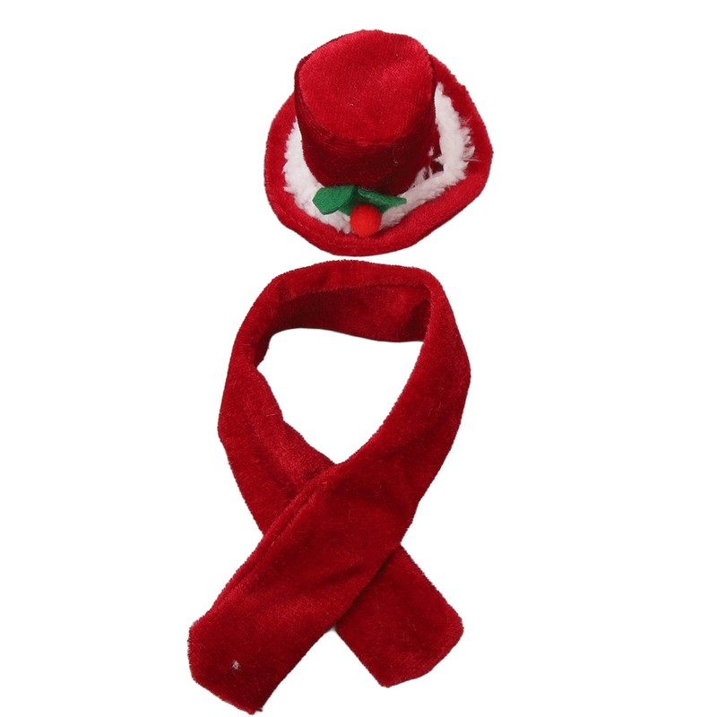 Christmas Wine Bottle Knit Hat Scarf Set Small Nylon Cotton