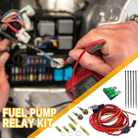 Electric Fuel Pump Relay Kit Fuel Pump Wiring Harness Kit Relay Bypass 40 AMP Waterproof Relay Switch Kit Heavy Duty Long Wires Universal Fit 12V System P/N 30247 by BLUE ELF