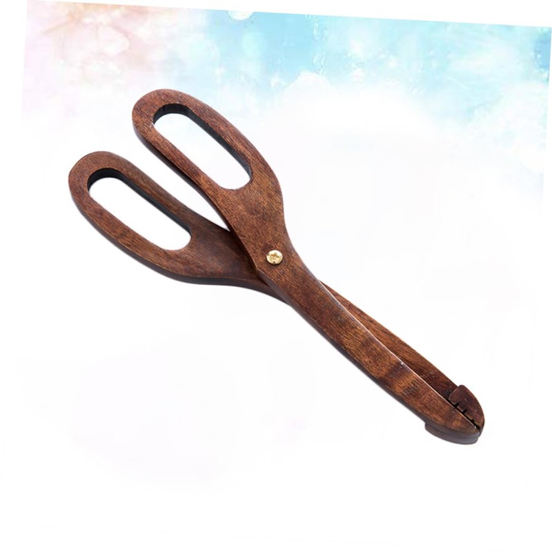 Ipetboom Wooden Kitchen Serving Tongs Scald Scissor Style Bread Clips