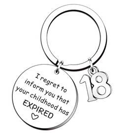 AWIWTOBQ Keychain,18th Birthday Gifts Funny Eighteen Keyring, I Rejected My Child Keychain, Gift for Daughter, Mother, Sister,Son,Boy,Girl