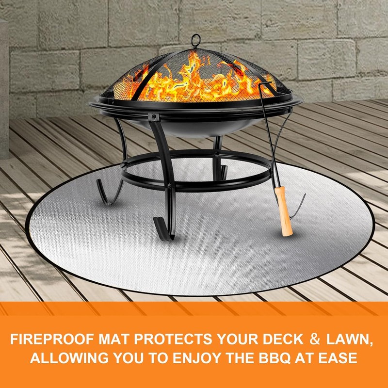 DocSafe 38 x 38 inches Round Fire Pit Mat, Upgraded
