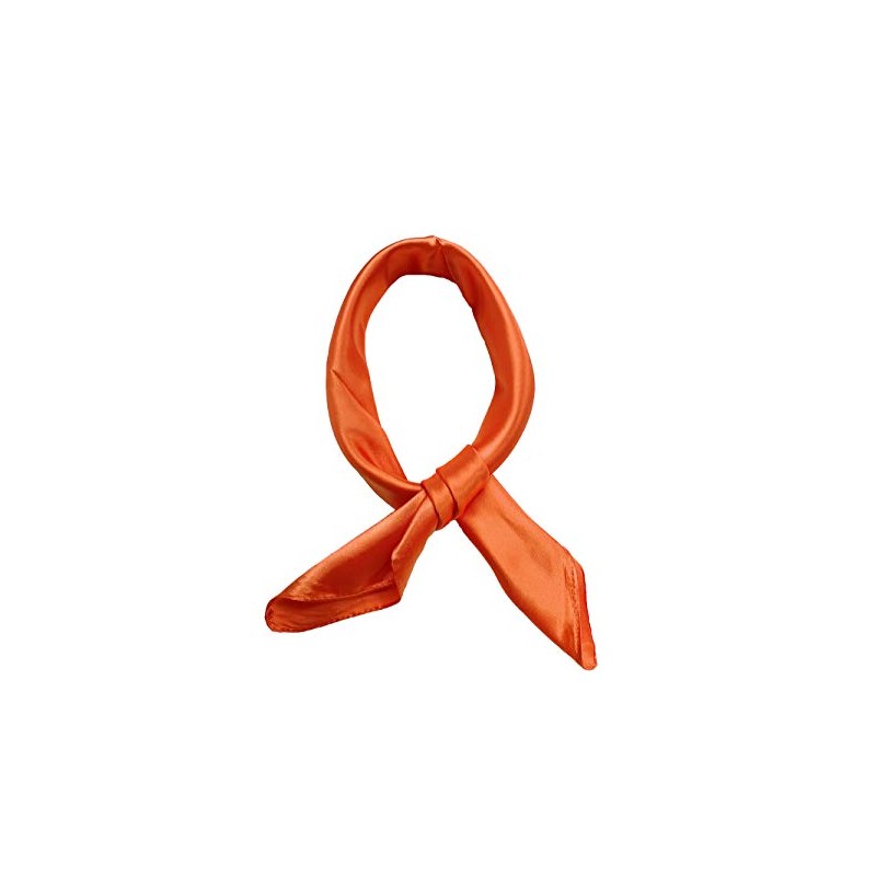 Topmode Women’s Solid Color Square Scarf Neckerchief (Orange)