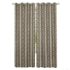 Achim Home Furnishings Python Grommet Window Curtain Panel, 52" x 63", Brown/Gold