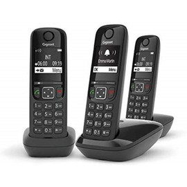 Gigaset AS690 TRIO - 3 Cordless DECT Telephones, Black
