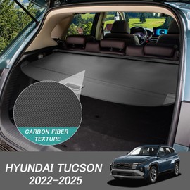 VEENJOY Cargo Cover for Hyundai Tucson 2026 2025-2022 Accessories Retractable Trunk Cover Security Shielding Shade Cargo Luggage Cover Trunk Privacy Protection (Carbon Fiber Texture)