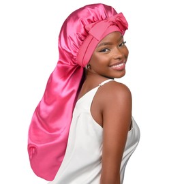 YANIBEST Silk Bonnet for Sleeping Braid Bonnet for Long Hair with Tie Band Bonnet for Braids for Black Women Curly Hair Locs