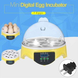 Feiniao Mini Incubadora de Huevos, Mini Incubadora de Huevos de 7 Huevos, Máquina para Incubar Huevos Transparentes, Control Automático de Temperatura para Huevos de Pollo, Pato y Pájaro
