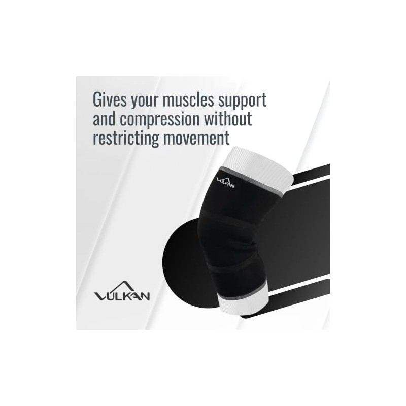 Vulkan Breathable 3mm Neoprene Knee Support, Large (40-45cm), Black