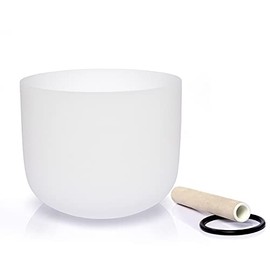 TERRITORY F Note Heart Chakra Quartz Frosted Crystal Singing Bowl 8 inch