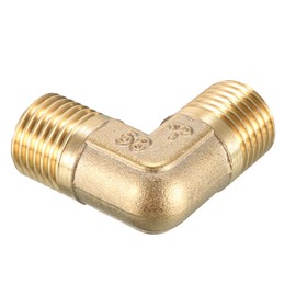 sourcing map Elbow Pipe Fitting 90 Degree G1/4 Outer x G1/4 Outer Brass Pack of 2