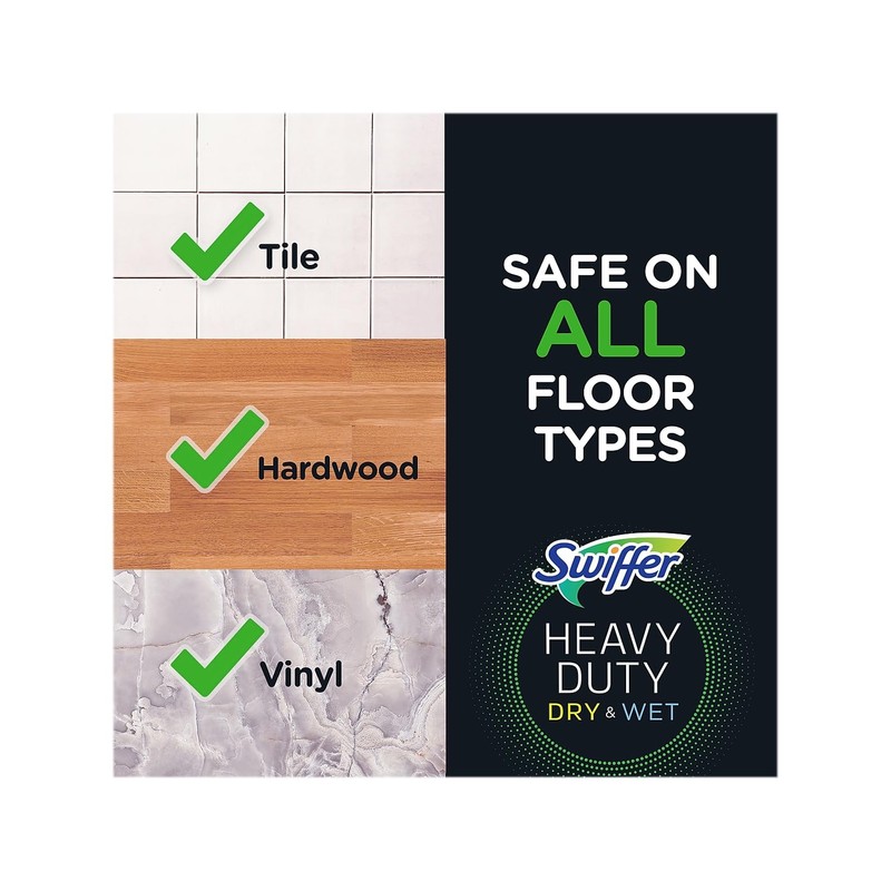 Swiffer Sweeper Heavy-Duty Dry Cloth Refill, Gain Scent, White, 20/Pack